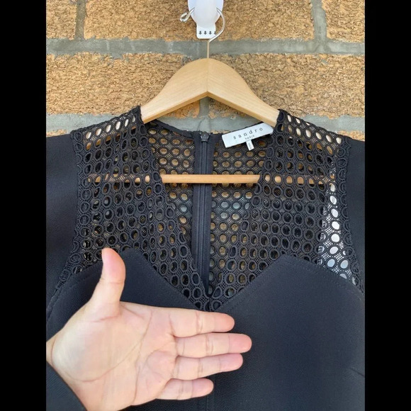 Sandro  paris black mesh dress size 3 - Picture 6 of 14